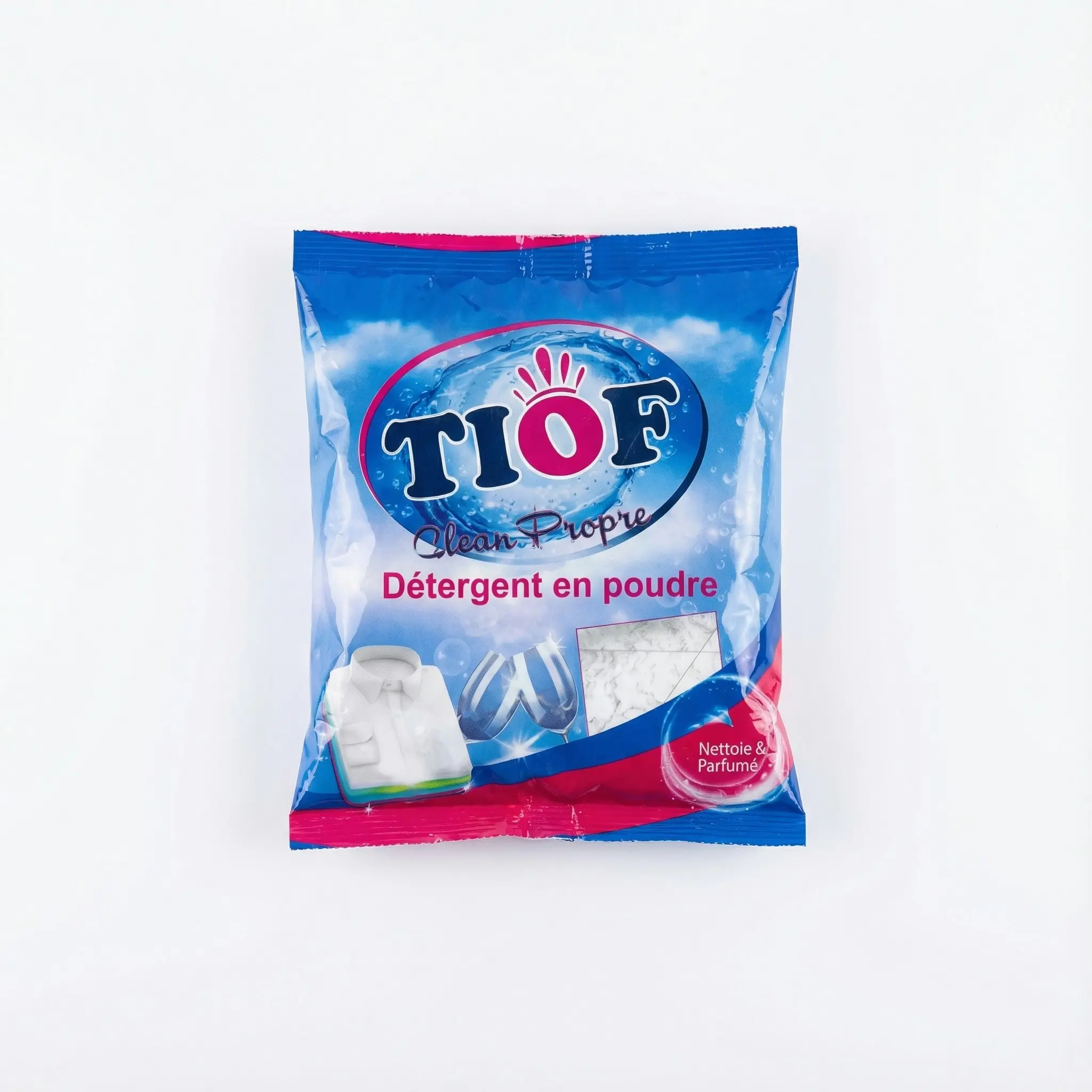 sachet detergent en poudre pour entretien du linge